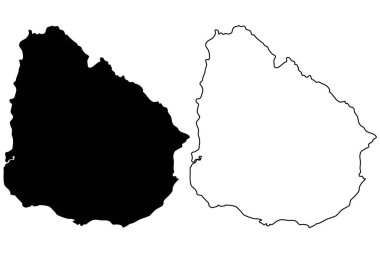 Uruguay Haritası vektör