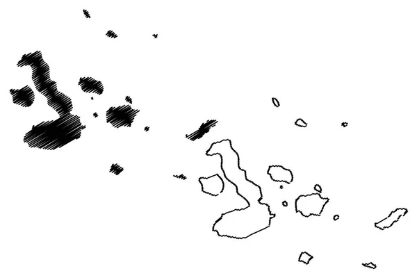 ガラパゴス諸島地図ベクトル — ストックベクタ