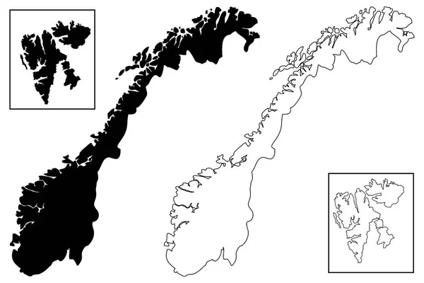 Noruega mapa vector — Vector de stock