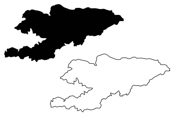 Quirguizistão mapa vetor — Vetor de Stock