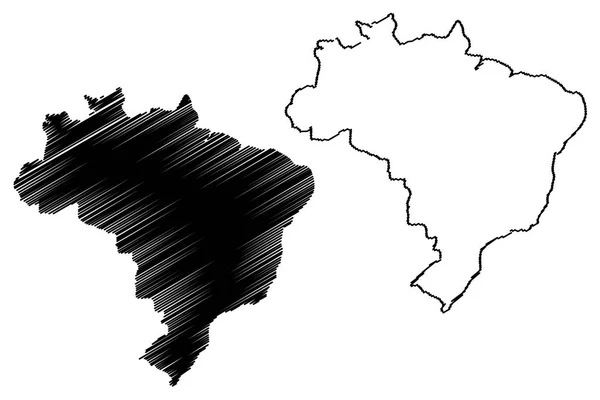 Brasil mapa vetorial —  Vetores de Stock