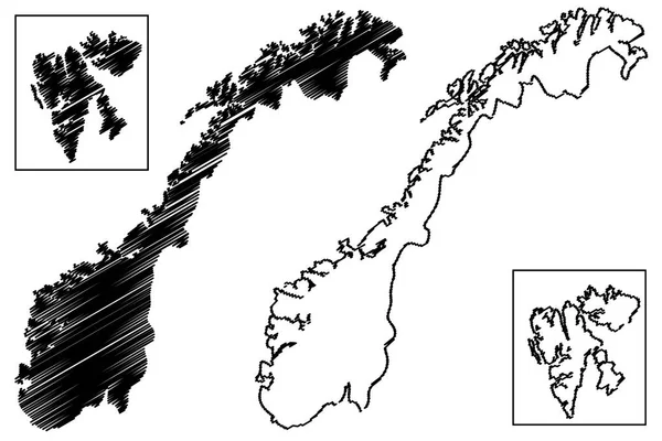 ノルウェーのマップのベクトル — ストックベクタ