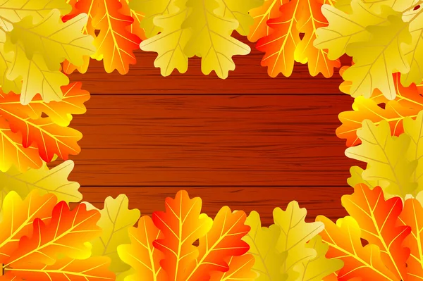 Podzimní listí z dubu — Stockový vektor