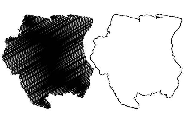 Surinam Haritası vektör — Stok Vektör