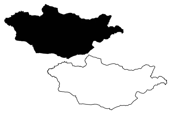 Mongólia mapa vetor — Vetor de Stock