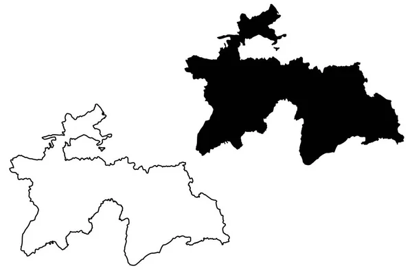 Tagikistan mappa vettoriale — Vettoriale Stock