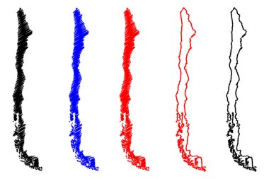 Şili harita vektör