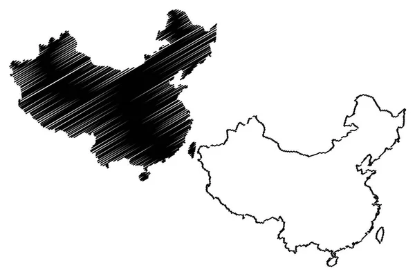 China mapa vector — Archivo Imágenes Vectoriales