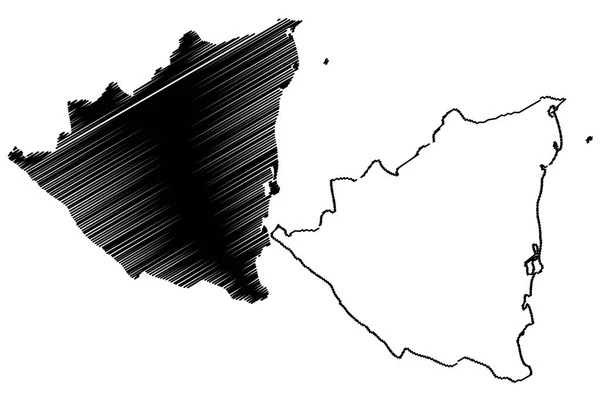 Nicarágua mapa vetor — Vetor de Stock