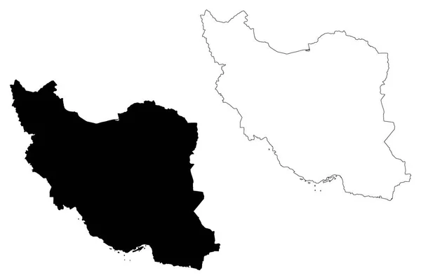 Iran kaart vector — Stockvector