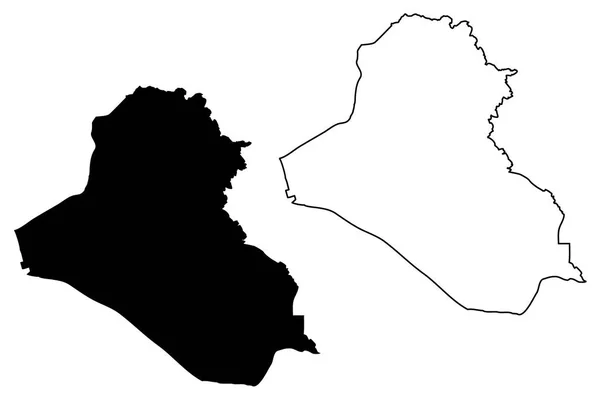 Ιράκ χάρτη διάνυσμα — Διανυσματικό Αρχείο