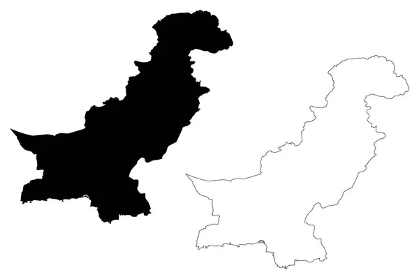 Pakistán mapa vector — Vector de stock