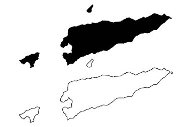 Doğu Timor harita vektör
