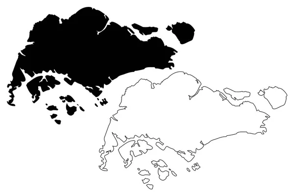 Singapore Mappa vector — Vettoriale Stock