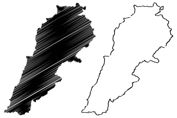 Libano mappa vettoriale — Vettoriale Stock