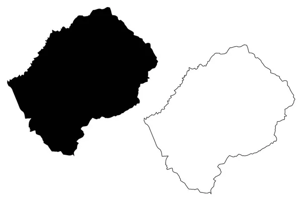 Lesotho mapa vector — Vector de stock