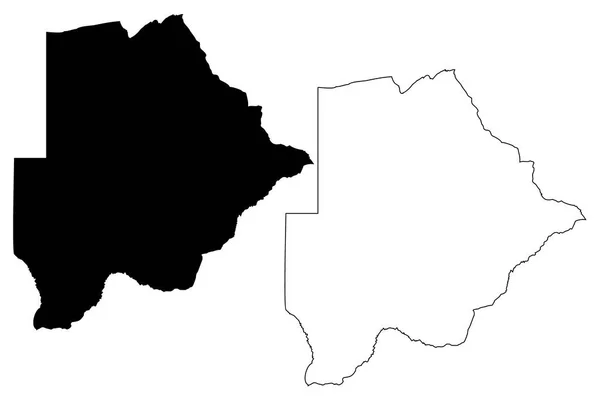 Vector χάρτη Μποτσουάνα — Διανυσματικό Αρχείο