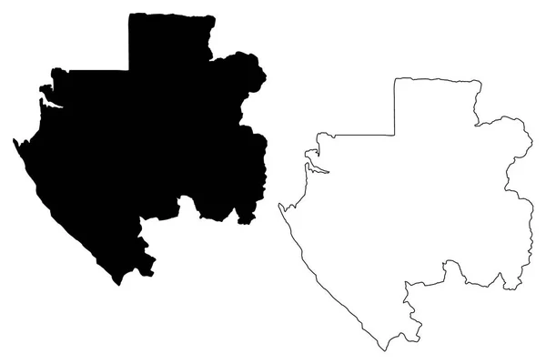 Gabon carte vectorielle — Image vectorielle