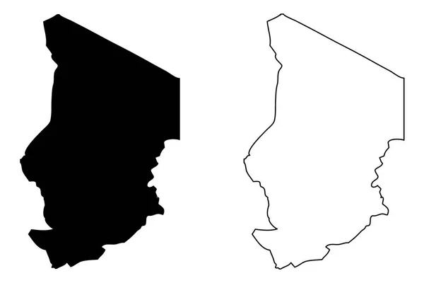Vecteur de carte Tchad — Image vectorielle