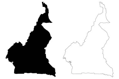 Kamerun Haritası vektör