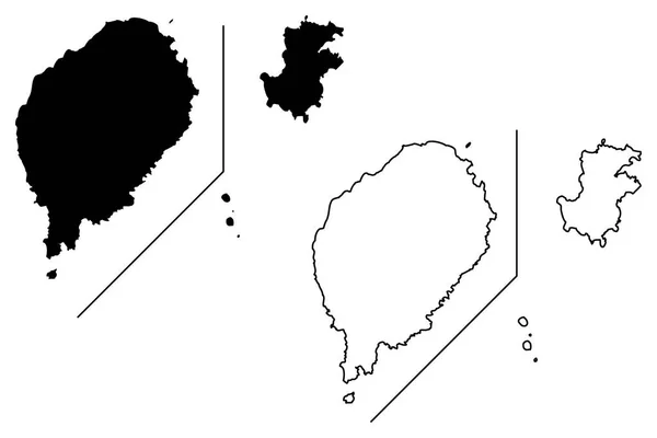 サントメ ・ プリンシペ地図ベクトル — ストックベクタ