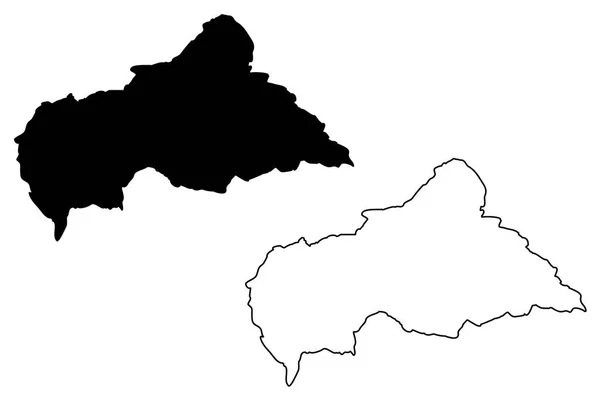 République centrafricaine carte vectorielle — Image vectorielle