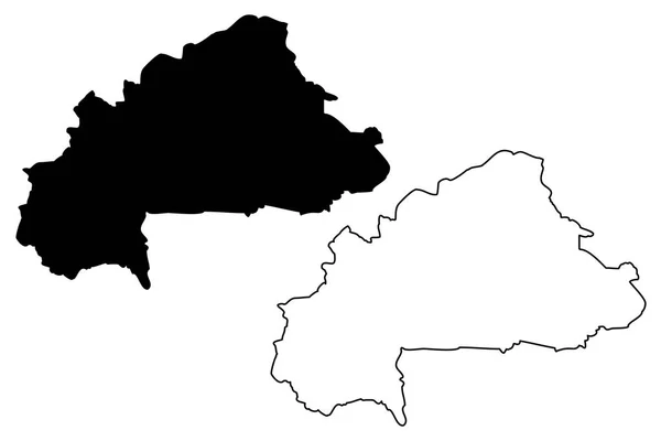 Burkina Faso mapa vector — Vector de stock