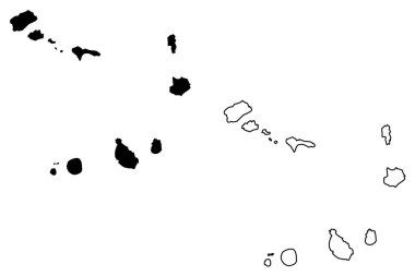 Cape verde Adaları harita vektör