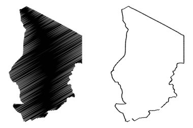 Çad Haritası vektör