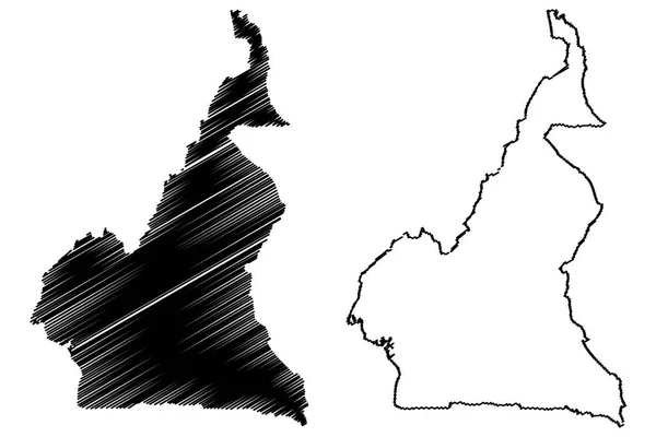 Camerún mapa vector — Archivo Imágenes Vectoriales