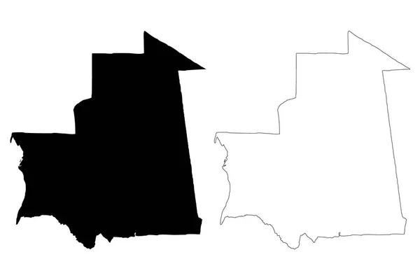 Mauritania mappa vettoriale — Vettoriale Stock