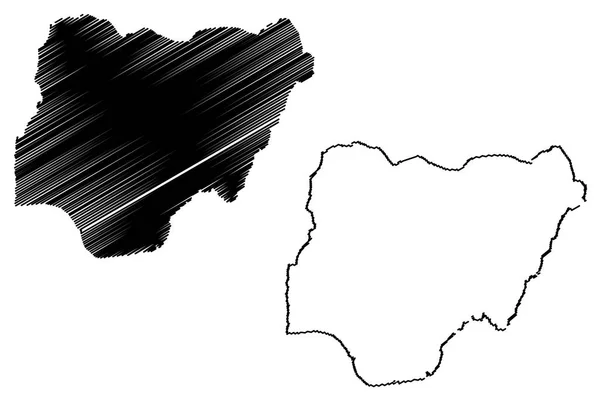 Nijerya harita vektör — Stok Vektör
