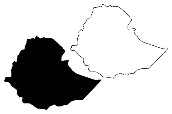 Éthiopie vecteur de carte — Image vectorielle