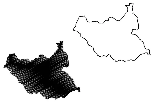 Soudan du Sud carte vectorielle — Image vectorielle