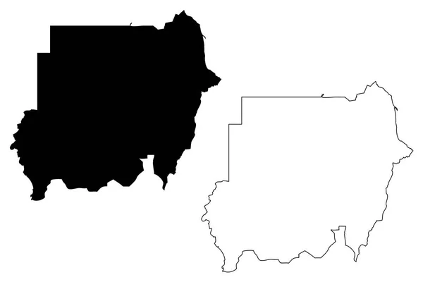 Vector χάρτη Σουδάν — Διανυσματικό Αρχείο