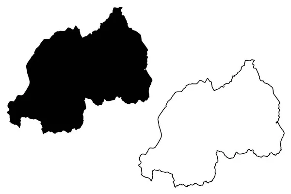 Вектор карты Руанды — стоковый вектор