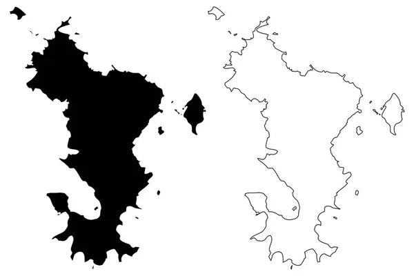 Mayotte île carte vectorielle — Image vectorielle