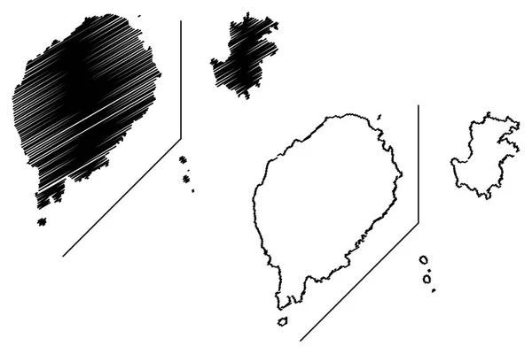 Santo Tomé y Príncipe mapa vector — Archivo Imágenes Vectoriales