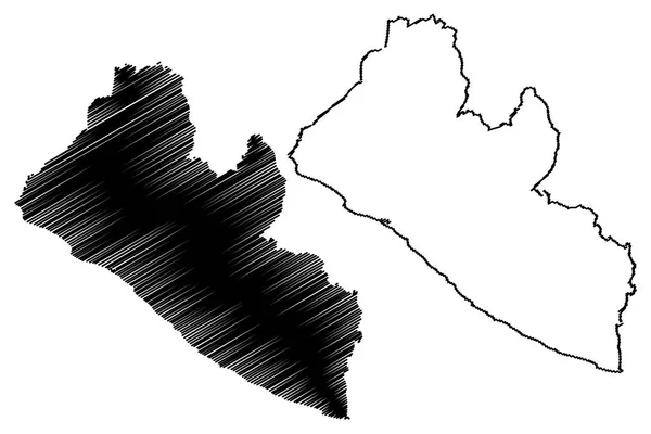 Liberia mapa wektor — Wektor stockowy