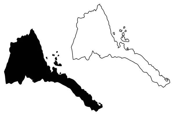 エリトリア地図ベクトル — ストックベクタ