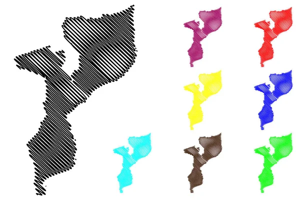 Mozambique mapa vector — Archivo Imágenes Vectoriales