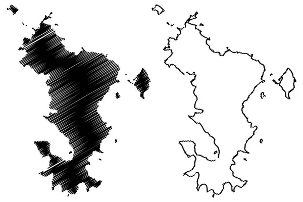 Mayotte insel karte vektor — Stockvektor