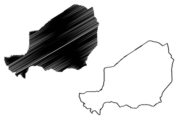 Niger map vektor — Stockvektor