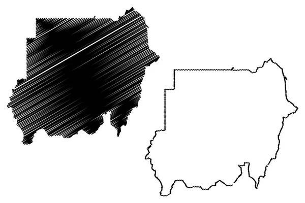 スーダン地図ベクトル — ストックベクタ
