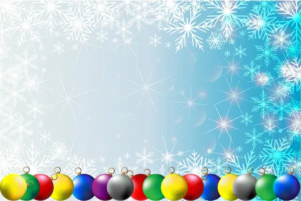 Christmas balls, snowflakes and stars — Stock Vector