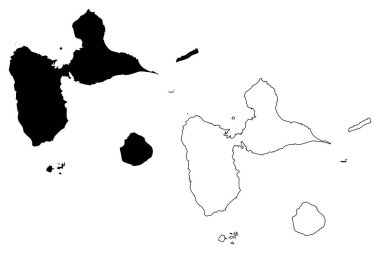 Guadeloupe harita vektör