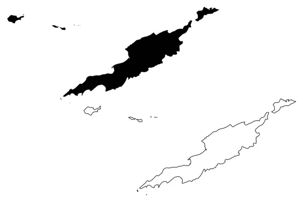 アンギラ地図ベクトル — ストックベクタ