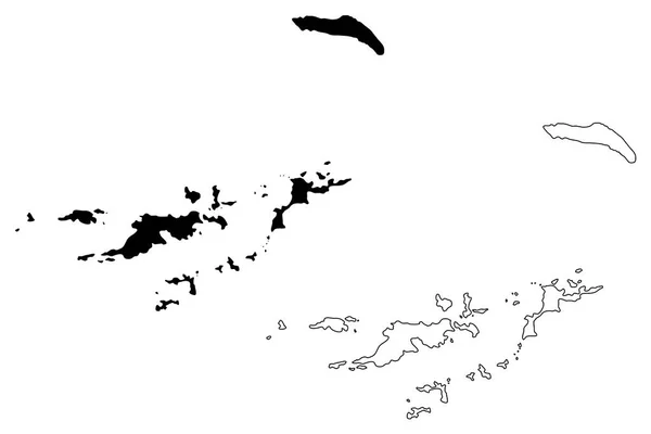 イギリス領ヴァージン諸島地図ベクトル — ストックベクタ