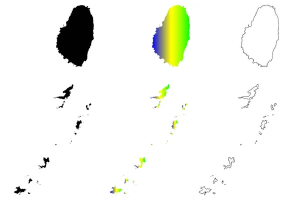 Saint Vincent ja Grenadiinit kartta vektori — vektorikuva