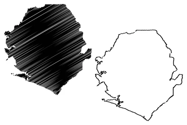塞拉利昂地图矢量 — 图库矢量图片